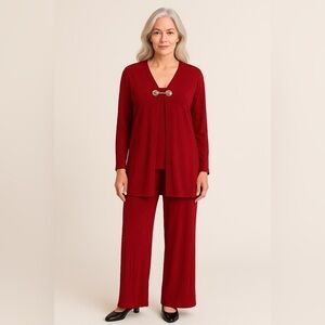 Vintage Picadilly Fashions Red 2 Piece Pant Suit Set Women’s Size Large Canada